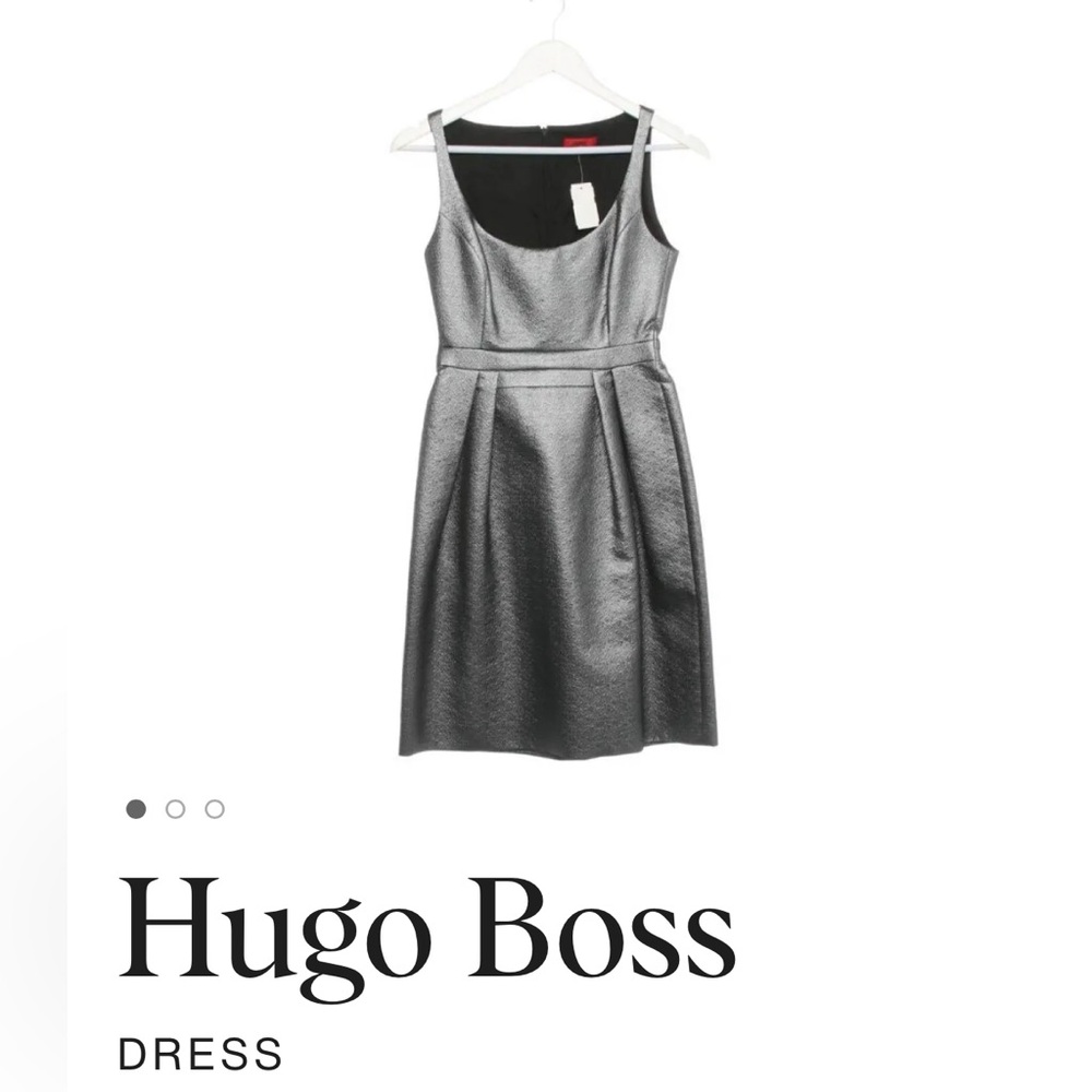 HUGO Hugo Boss silver-gray Kelisa dress sz 6 gunmetal $399